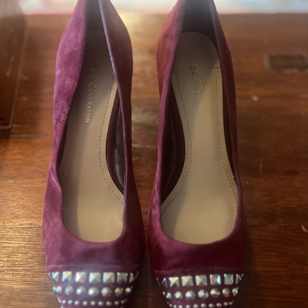 BCBGeneration Maroon Studded Heels